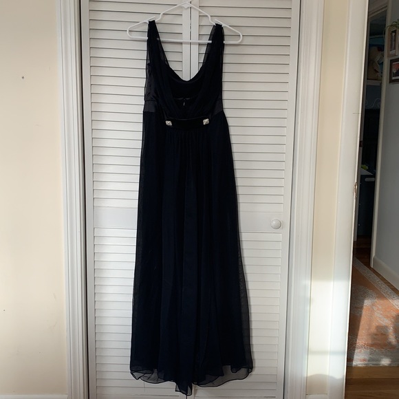 Black chiffon bridesmaids dress (size 12) - Picture 2 of 4